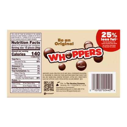 Hershey's Whoppers 141g *ShortBBD* - Candy & Chocolate - Scran.ie